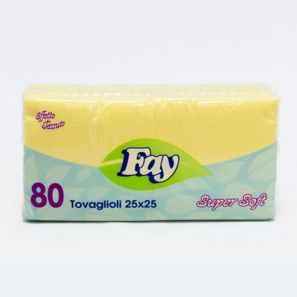 Салфетки 25/25 Цветни - 80 бр - Жълти