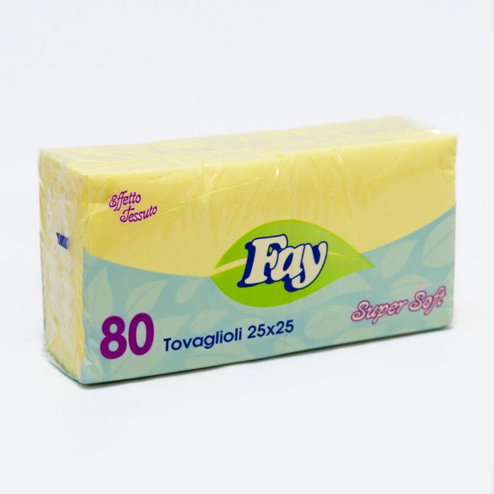 Салфетки 25/25 Цветни - 80 бр - Жълти